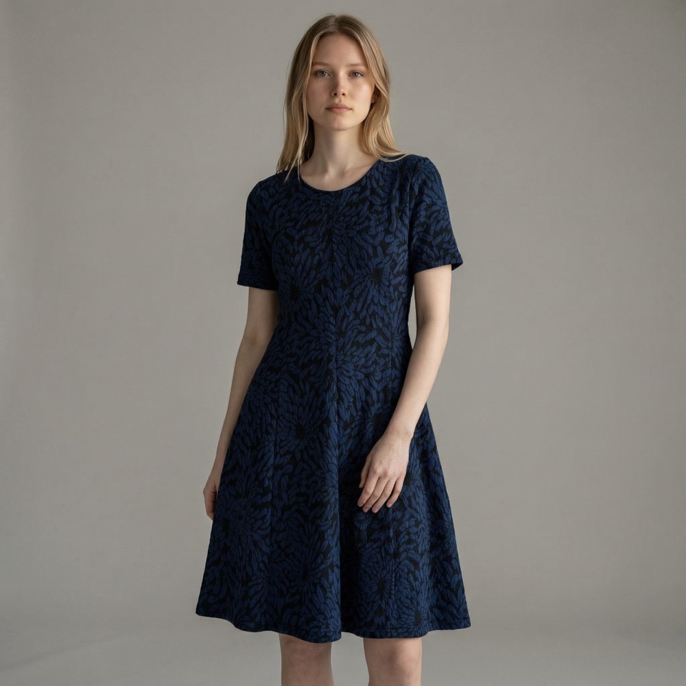 Hutch Midnight Blue Leaf Mini Dress size medium Anthropologie